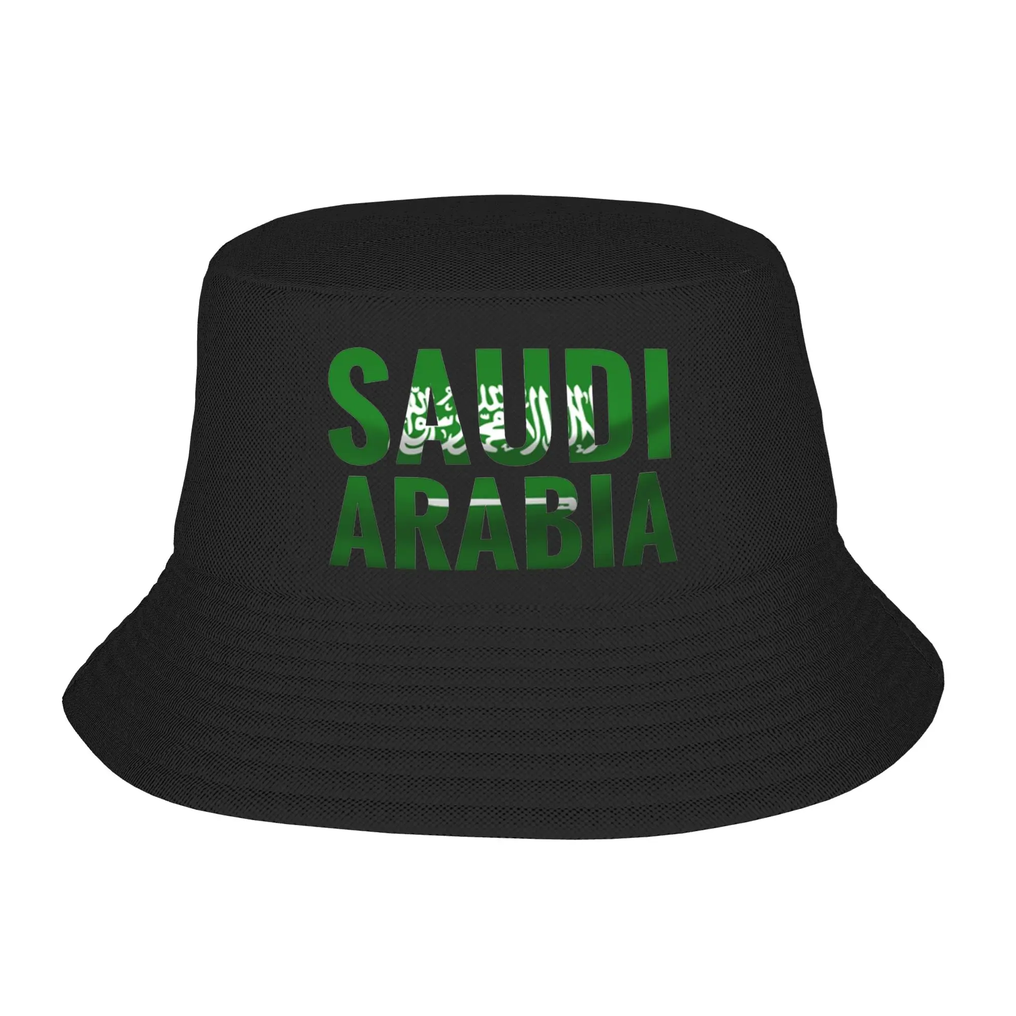 Girl Boy Harajuku SAUDI ARABIA Flag Saudi national day  Bucket Hat Outfit  Bob Hat For Vocation Getaway Headwear Lightweight