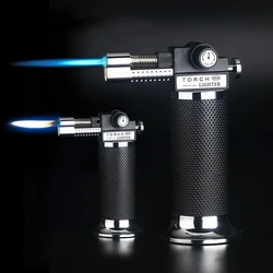 Outdoor Windproof Butane Gas Cigar Lighter High Capacity Torch Jet Pipe Lighter Jewelry Metal Welding Tool BBQ Kitchen Lighters