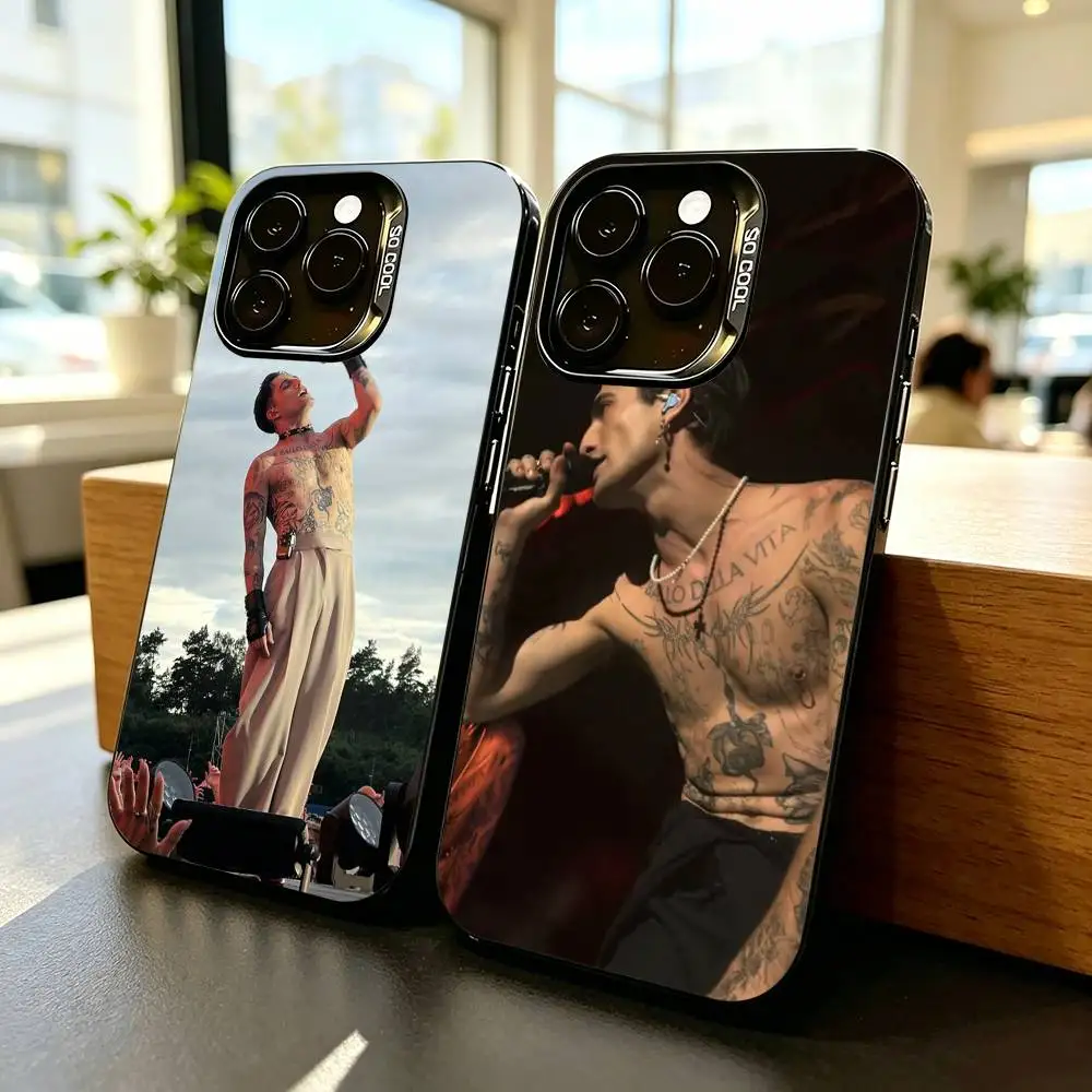 Maneskin Damiano-o David-d Phone Case For iPhone 17,16,15,14,13,12,11 Plus,Pro Max,XS,Colorful Silver Black Cover
