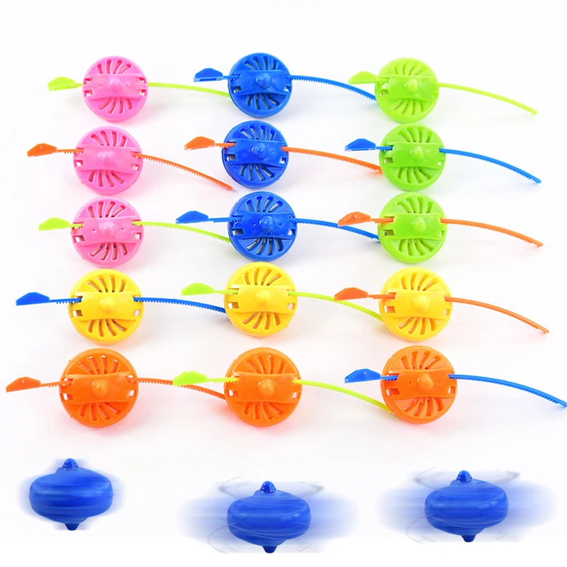 5/10/20pcs Colorful Pull Tab Spinning Gyro Toys Kids Birthday Party Favors Classroom Rewards Christmas Gift Pinata Goodie Filler