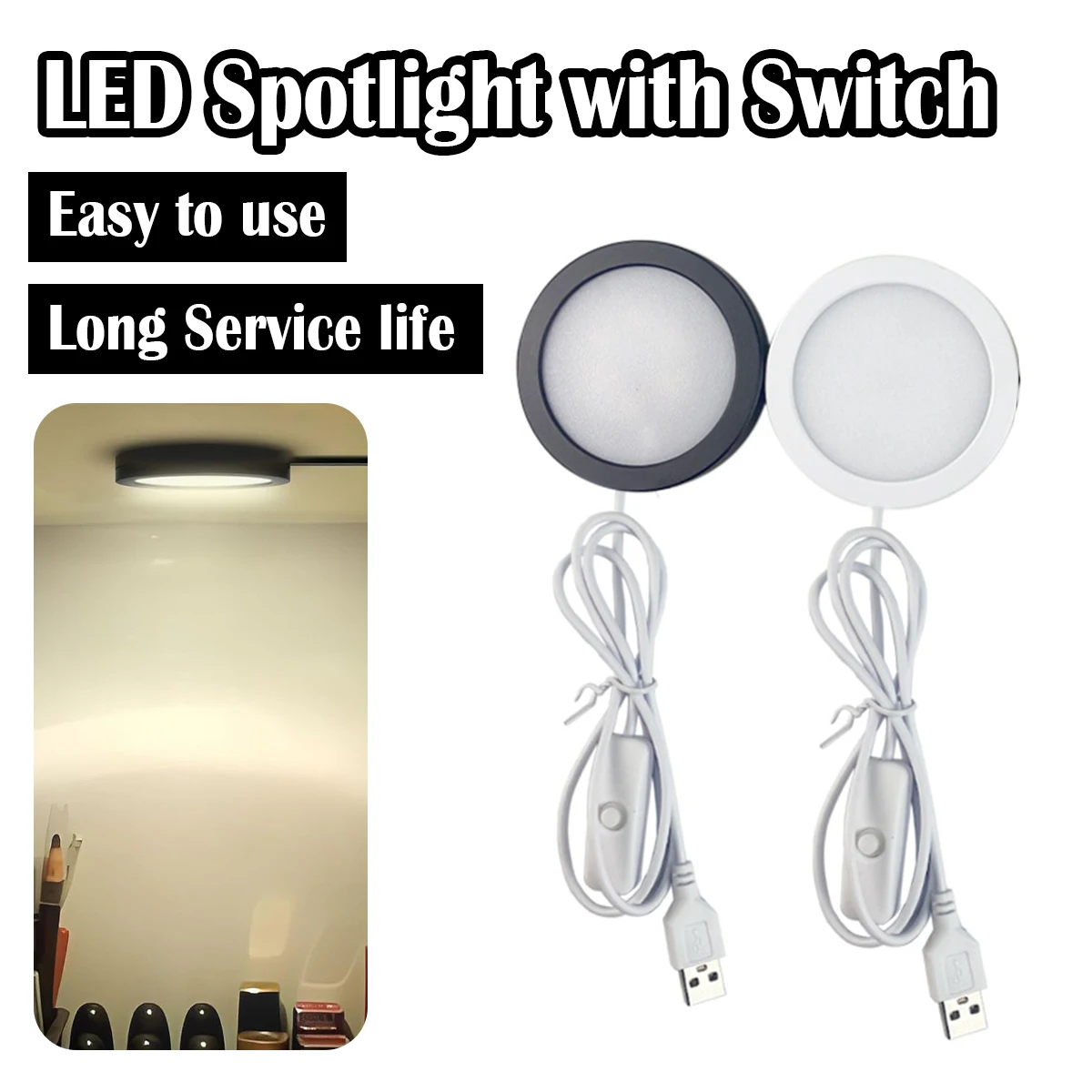 

Usb Led Cabinet Light Switch Ceiling Spotlights 3watts 5v Under Closet 6000k 3000k 4000k Surface Mounted Dc5v 2835smd Slim Lamps