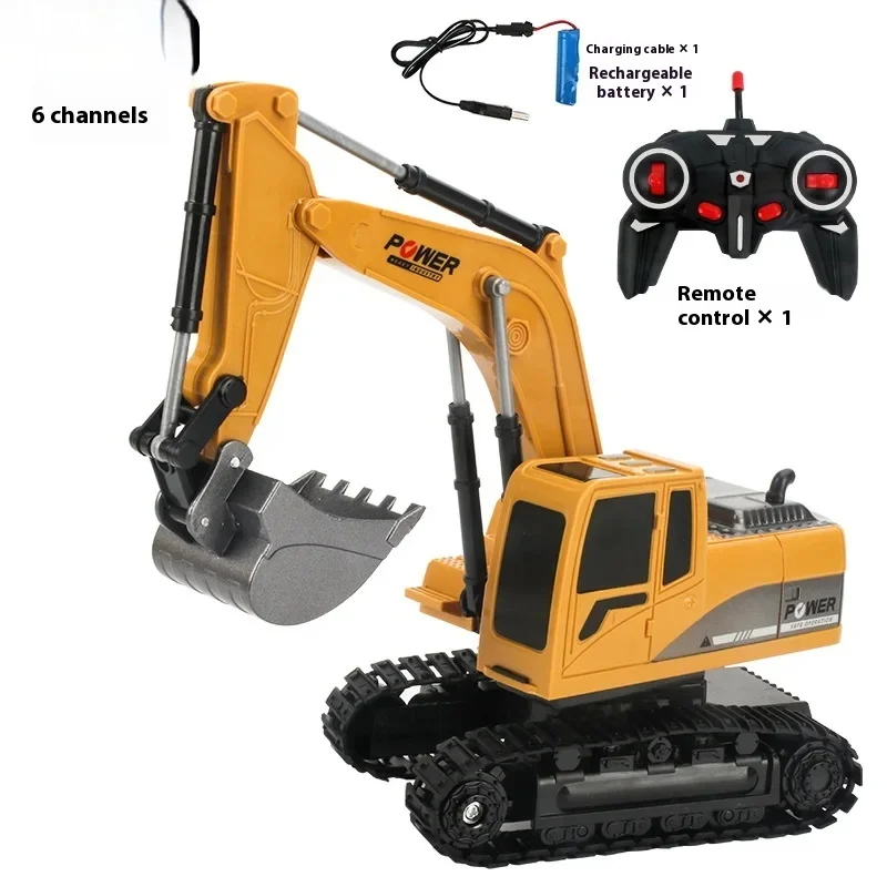 2.4g Remote Control Excavator Dump Truck Model Car Toy Professional Alloy Plastic Simulation Construction Vehicle Xmas Kid Gifts