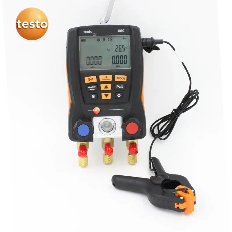 Testo550 Digital manometer refrigeration manometer air pressure gauge for coolant manifold manometer set 2PCS clamp probe tool
