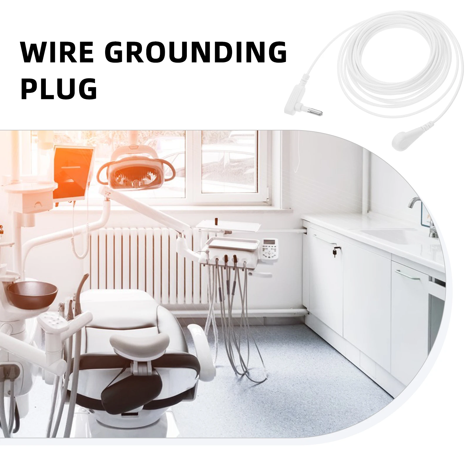 

White Replacement Cable Universal Fit For Sheets Mats Earthing Products Equipment Versatile Cable Reliable Ground Cord Universal
