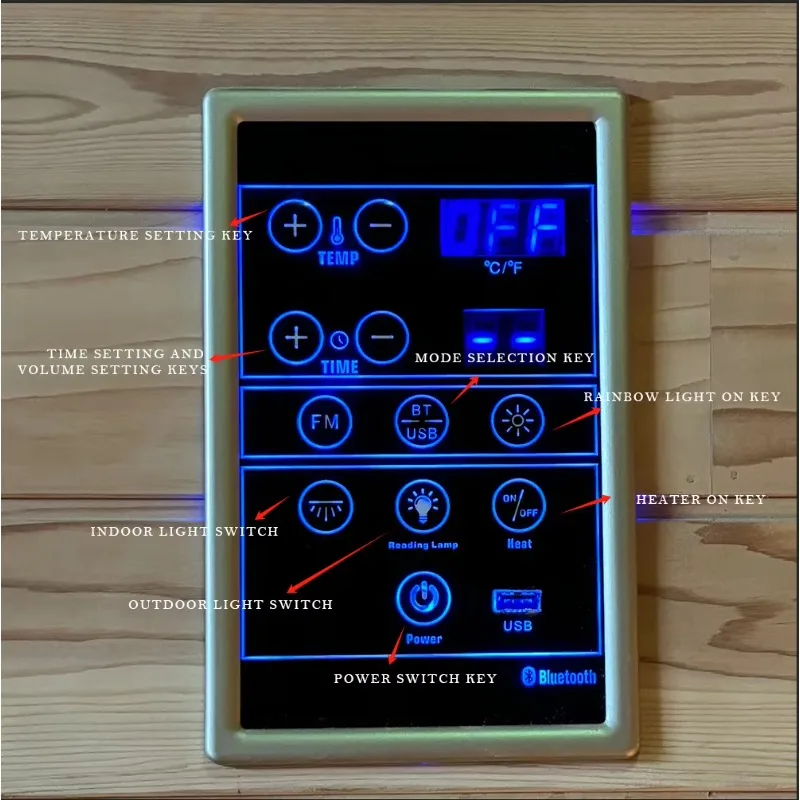 The computer control panel of the sauna accessories can be connected and controlled through the mobile phone.