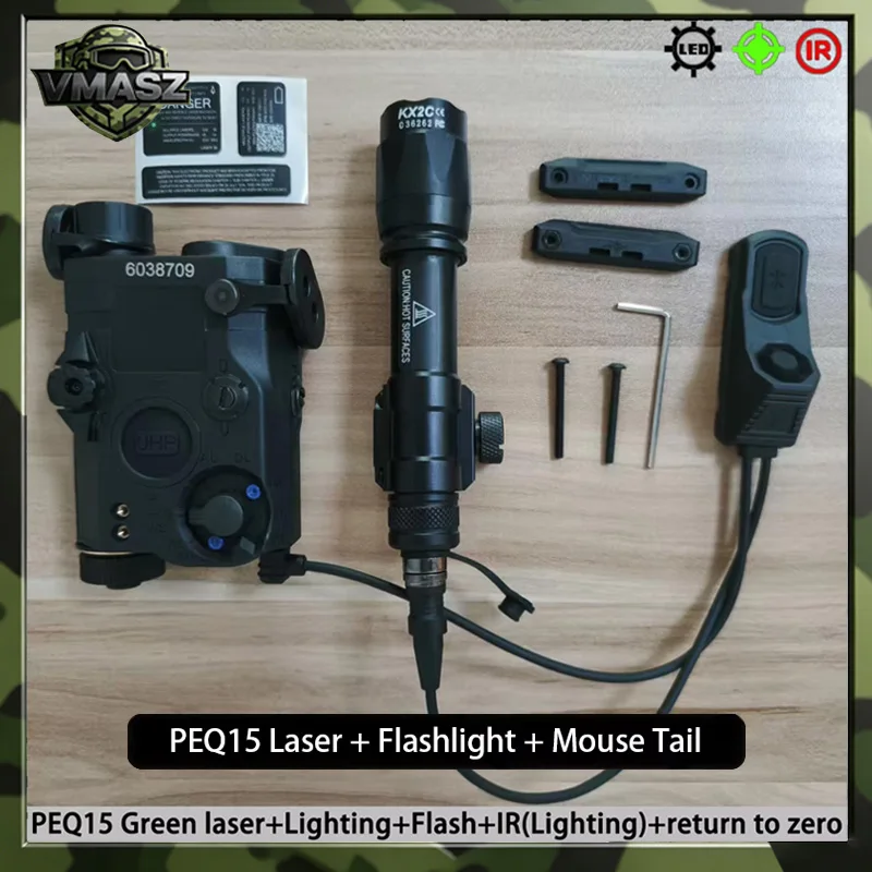 Element Tactical PEQ-15 Red Green Laser Sight IR Infrared Illuminator LED Flashlight 20mm Picatinny Airsoft Hunting Tactical