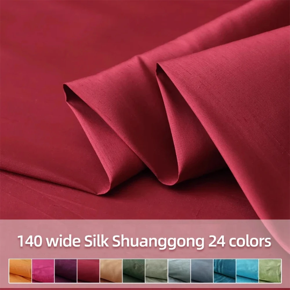 Customized Wide Solid Color Shuanggong Slub Fabric Skinny Gorgeous Color Multicolor Garment DIY Thai Raw Silk for Suit