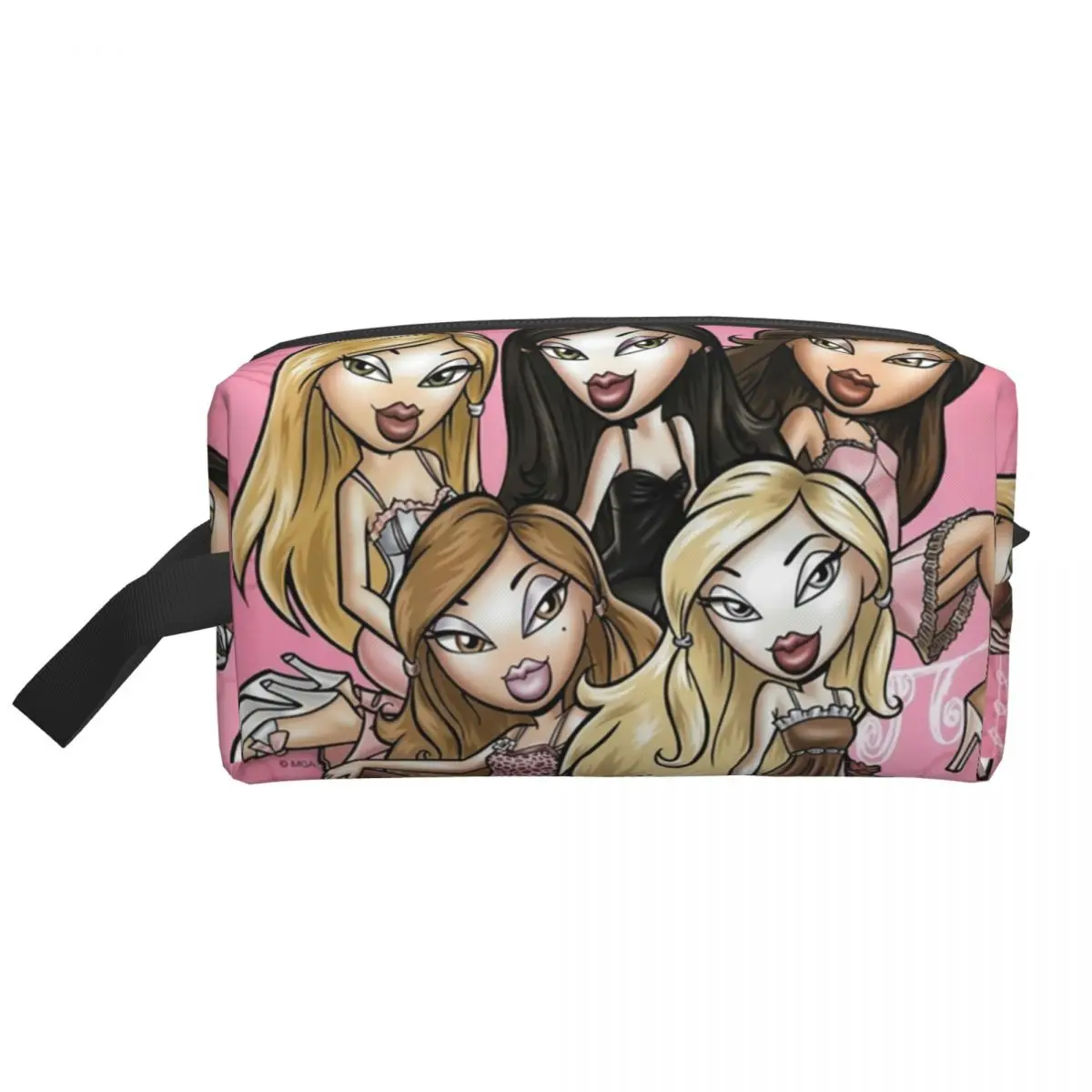 Travel Bratz Rock Angelz Toiletry Bag Fashion Cartoon Anime Movie Makeup Cosmetic Organizer Women Beauty Storage Dopp Kit Case