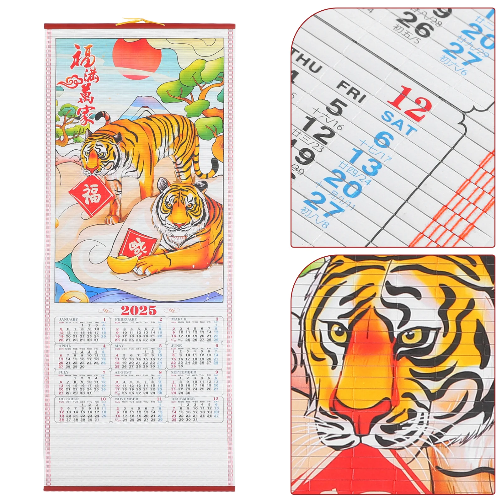 

2025 Snake Year Hanging Scroll Calendar Large Delicate Chinese Wall Planner Paper Home Office Decorative Sturdy Monthly