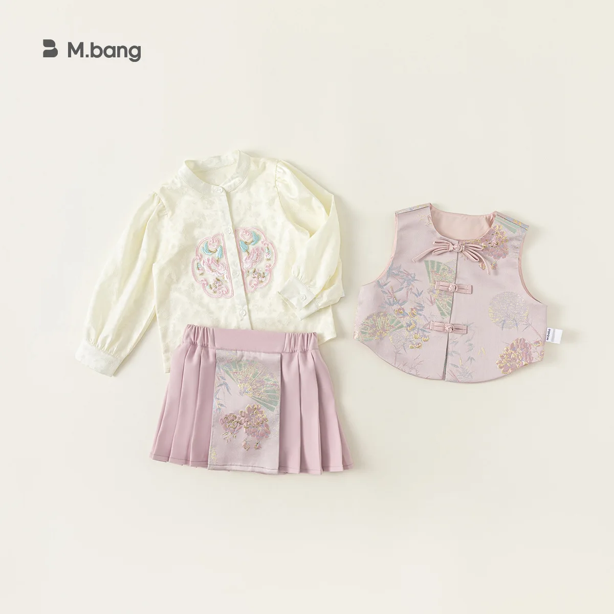 

Baby Girl Clothes Suit Children Clothing Autumn Girls New Chinese Embroidered Shirt National Style Vest Skirt 2-piece Set