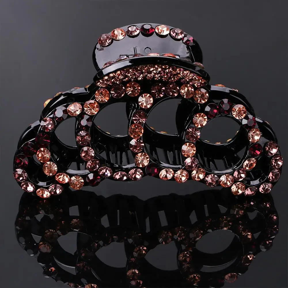 New Fashion Women Crab Hair Claw Clip Elegant Crystal Rhinestone Ponytail Clip Hairpins Hair Styling Accessories Headwear