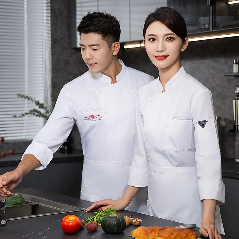 Chef-Kok Overalls Herfst En Winter Catering Hotel Restaurant Chinese Restaurant Keuken Kleding Bakken Gebak Tooling W