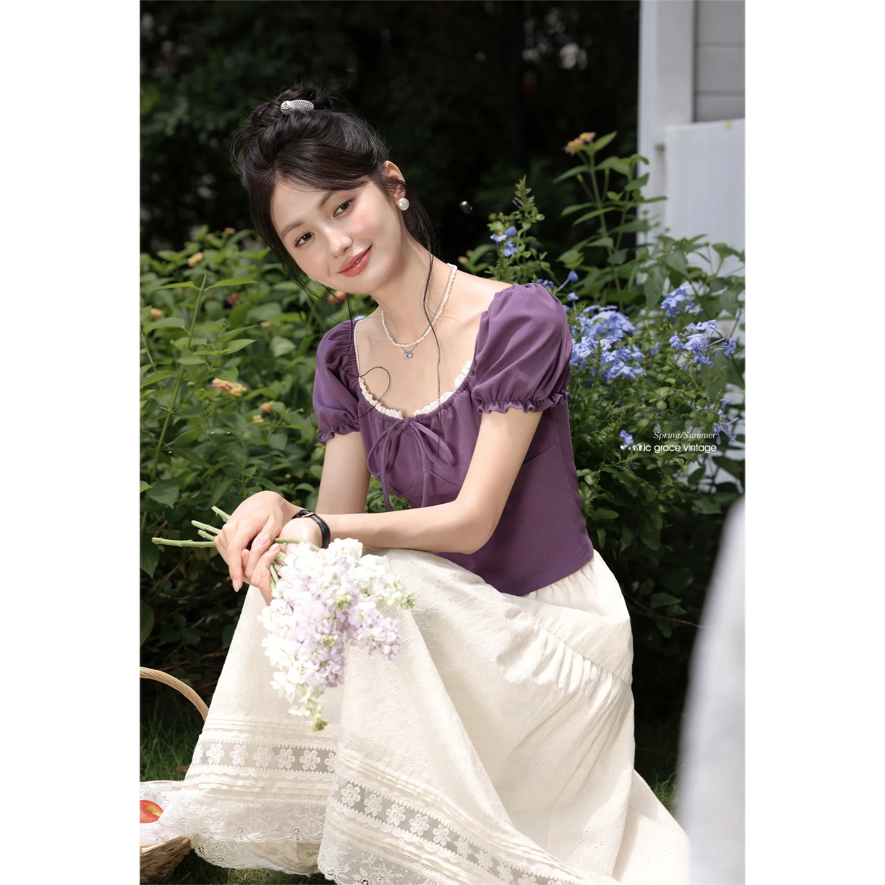 

Женская юбка с высокой талией Ele, абрикосового цвета, с цветочным узором, летняя, модная, длинная, для повседневной носки и офиса