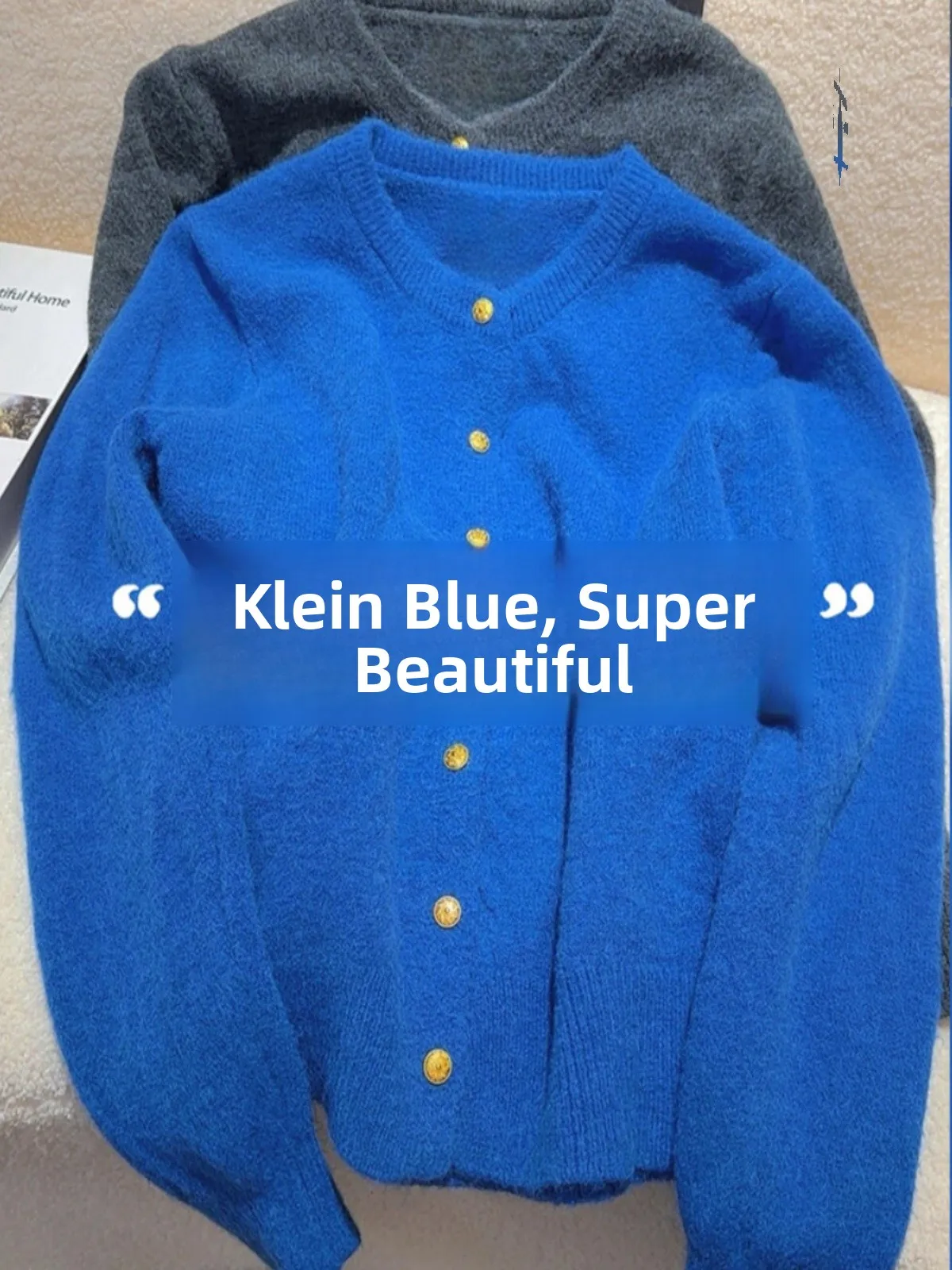 

Stylish Korean Style Knitted Blue Sweater Women's Spring Autumn Short Outerwear Atmosphere Feeling Beautiful SAVIRRY Sandhills