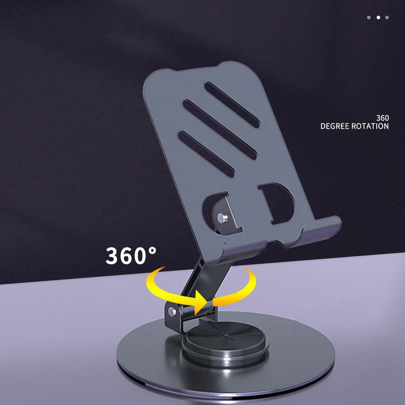 Metal 360 °   Rotação suporte da tablet do telefone móvel anti deslizamento dobrável regular portátil preguiçoso desktop ao vivo suporte do telefone móvel montagem