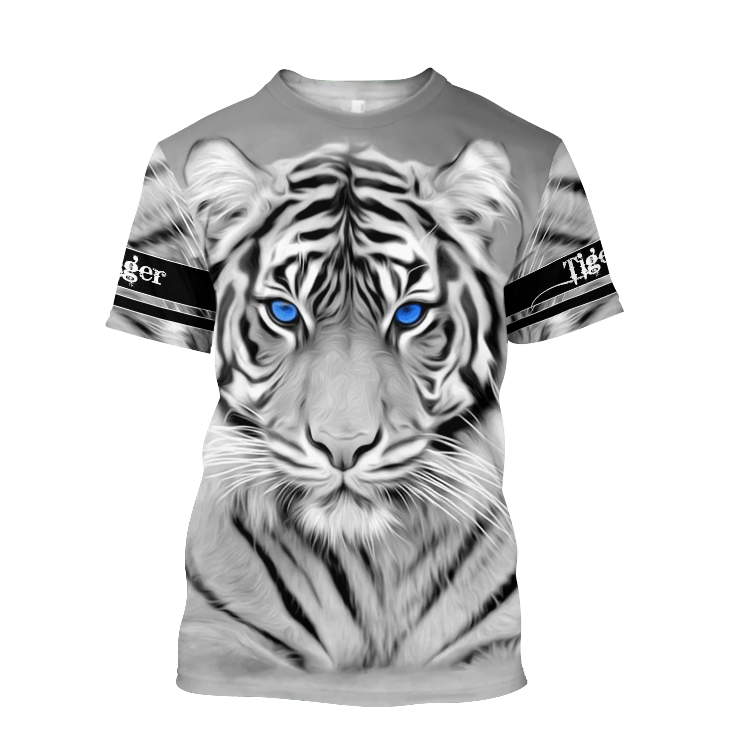 Tiger 3D Graphics Printing Summer Men\'s Sailor Collar Short Sleeve Boutique Fashion Comfortable Trend Harajuku Quick Dry T-shirt