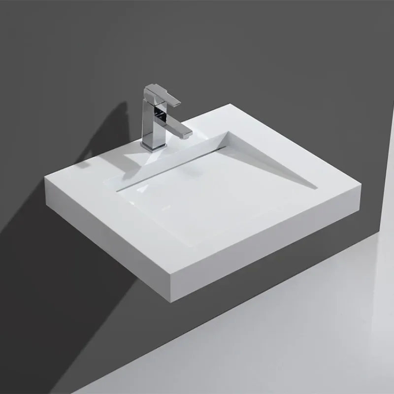 حوض غسيل حديث من الحجر الاصطناعي مع تصميم منحدر