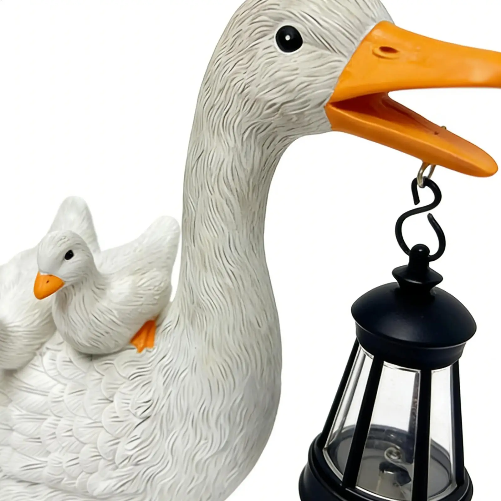 

Solar Statue With Lantern Weatherproof Sunproof Night Lamp Duck Shape Solar-operated Garden Statue With Lantern For Patio Yard