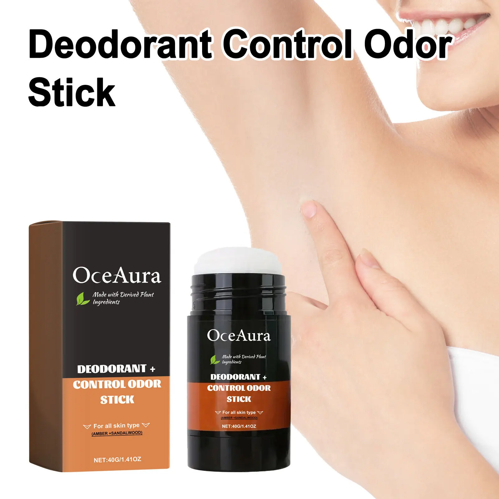 

Deodorant Antiperspirant Stick Natural Amber Sandalwood Lasting Fragrance Refreshing Underarm Body Odor Sweat Odor Remover Balm