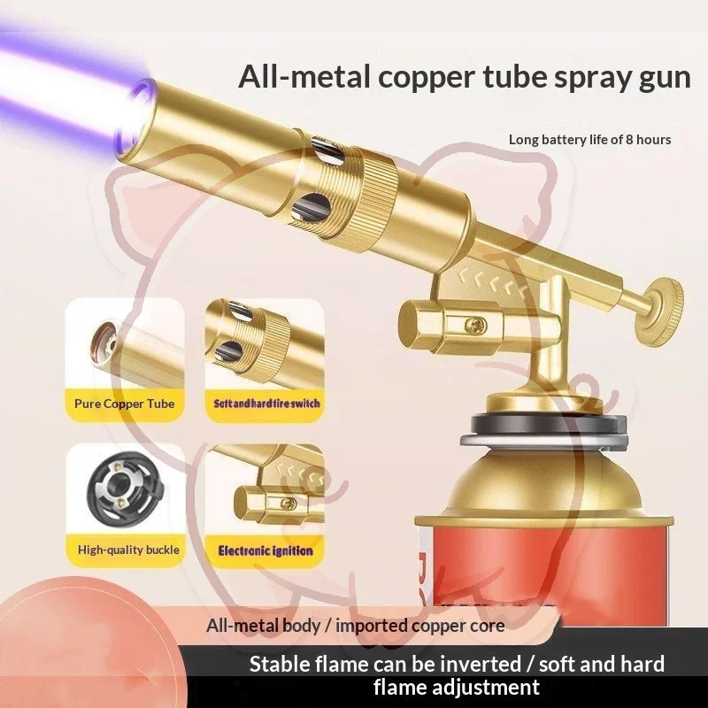 Portable Gold Copper Gas Welding Torch High Temperature Performance for BBQ Cooking Brazing Craft Making