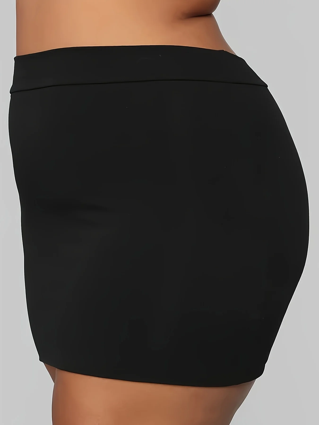 Plus Size Solid Bodycon Skirt Sexy Slim Skirt For Spring & Summer Women\'s Plus Size Clothing