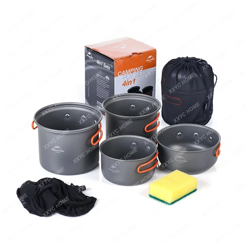 Outdoor Camping Pot Cookware Portable Pot Set Tableware Picnic Barbecue Outdoor Camping Set Picnic Hanging Pot