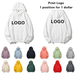 Spring Autumn Men Women Hoodies Printed Logo Embroidered Names Customized Anime Images DIY Long Sleeved Casual Jackets