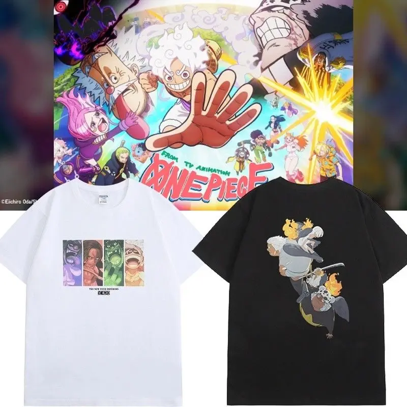 Camiseta de una pieza de marca Co, edición Egg Head Island que rodea los nuevos cuatro emperadores: Angel Ace, Top de Anime