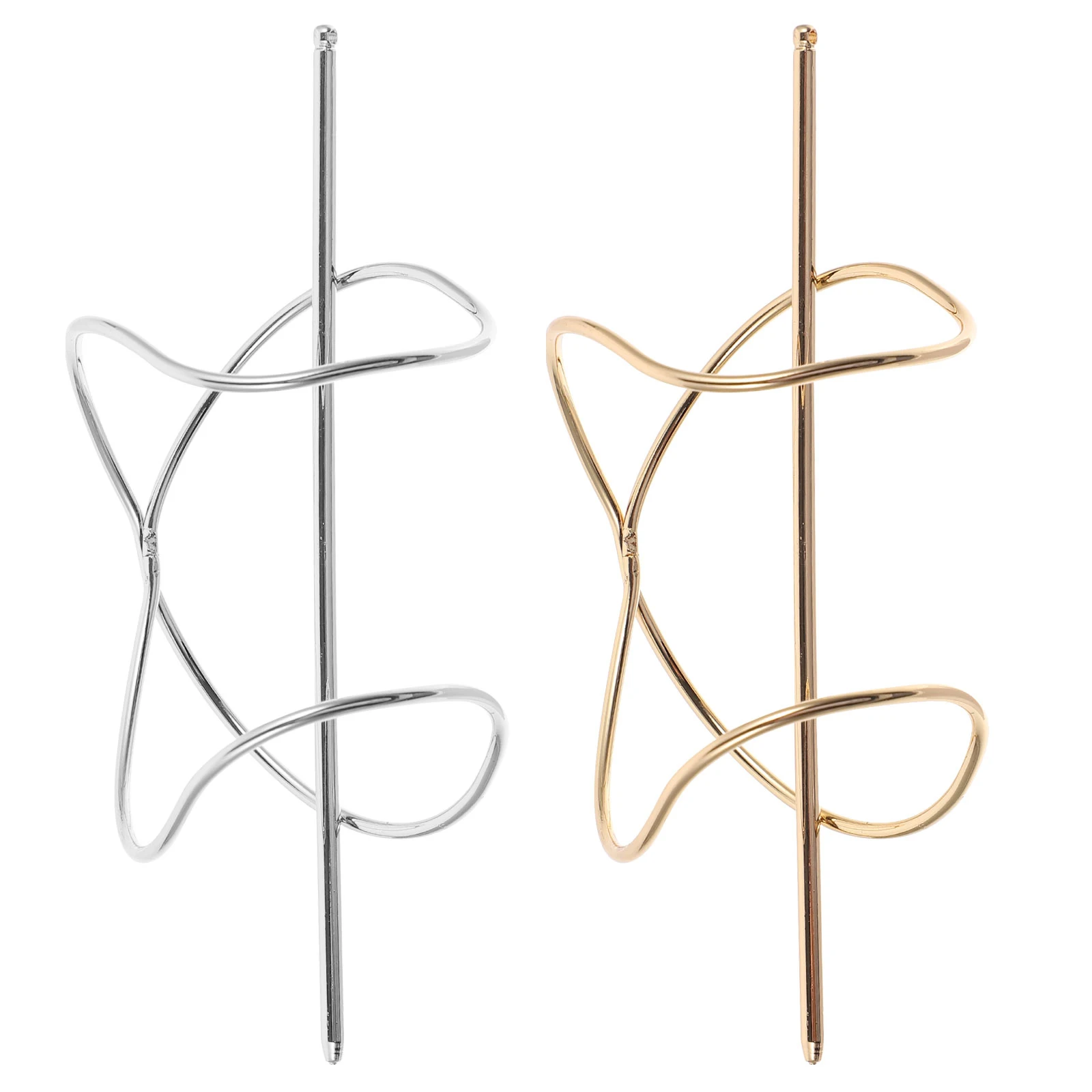 

2pcs Irregular Bent Design Vintage Bun Cage for Women Hair Styling Tool Vintage Bun Cage Metal Hair Stick Accessories