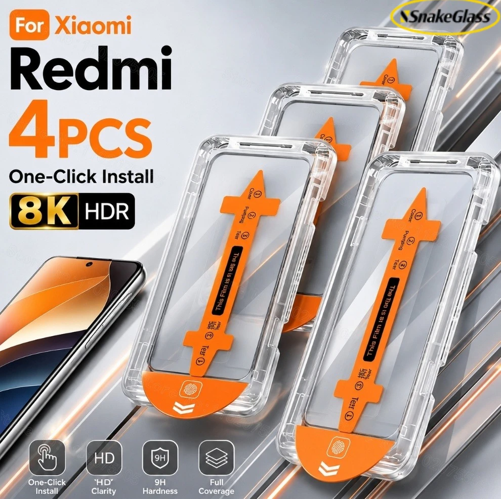 

4PCS Ultra Clear Scratch Resistance Screen Protectors for Redmi Note 15 Pro+/Note 14 Pro/14 Pro+Note 13/13 Pro+ Tempered Glass