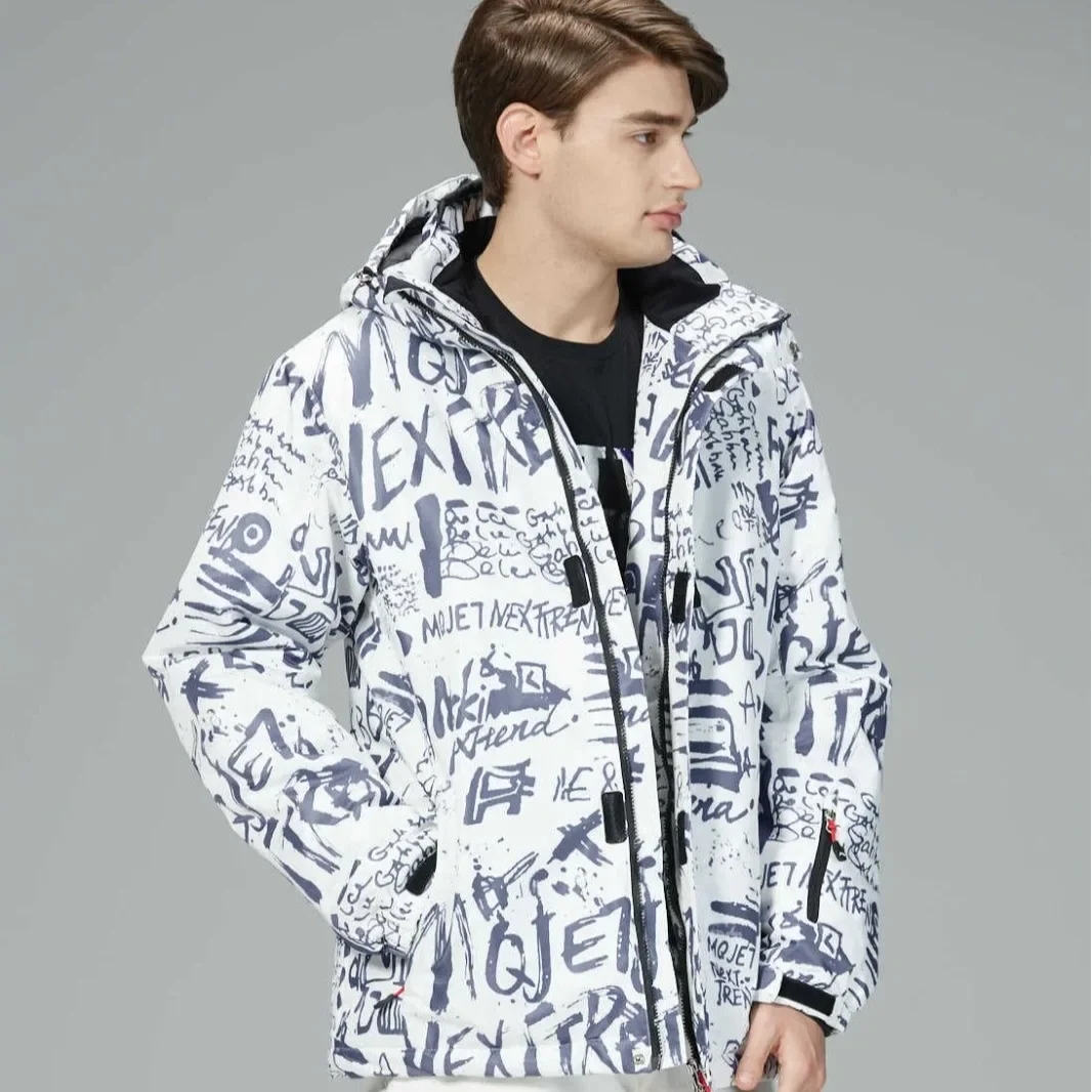 بدلة تزلج بلون كاكي عميق، لوح واحد، لوح مزدوج، تزلج سميك للتسمين في الهواء الطلق، وملابس رجالية موسعة