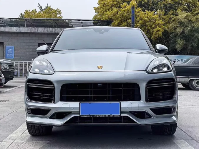 For Porsche Cayenne S /Coupe PP Matte Black Bumper Front Lip Rear Diffuser Trunk Spoiler THT Body Kit