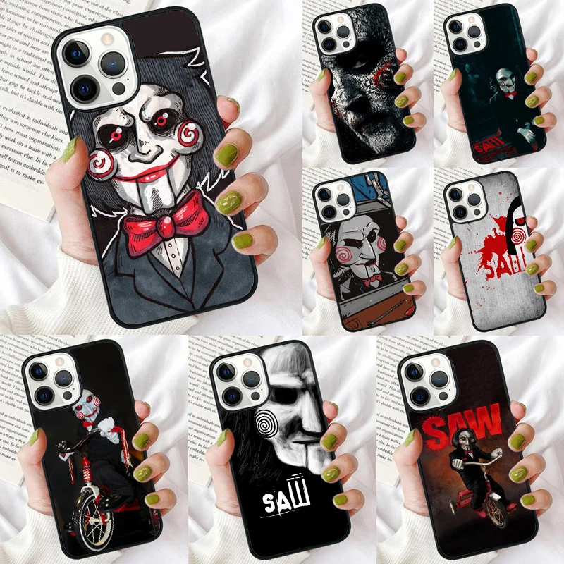 Saw Jigsaw Killer Horror Phone Case for iPhone 16 15 14 12 13 mini PLUS X XS XR 11 PRO MAX Back Cover Fundas Shell