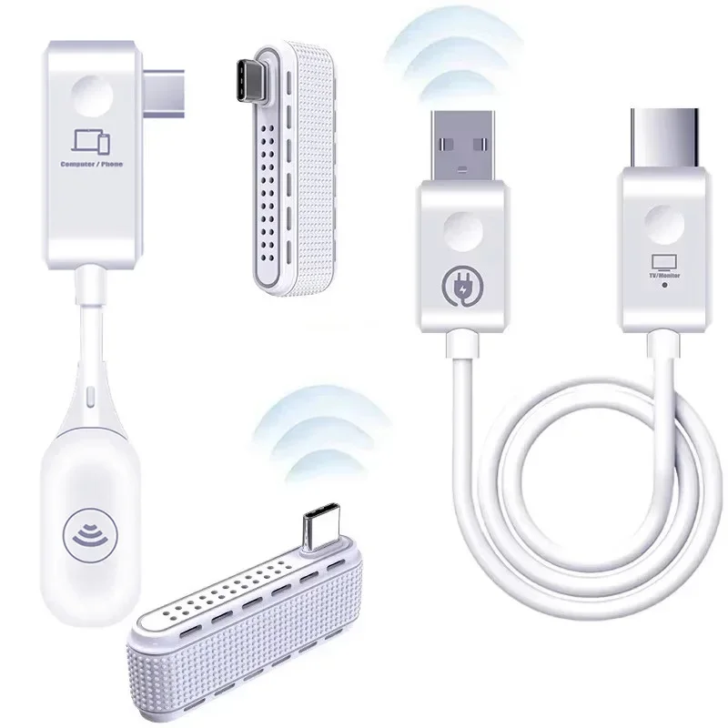 

CS7 Type C Audio Video Transmitter and Receiver Screen Projection Cable Wireless HDMI Extender for Phone Laptop To TV Projector