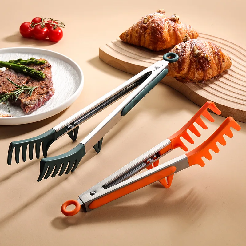 

9/12/14Inch Spaghetti Clip Anti-scalding Handle Plastic Noodle Tongs Non-slip Kitchen Outdoor Picnic Barbecue Food Clips