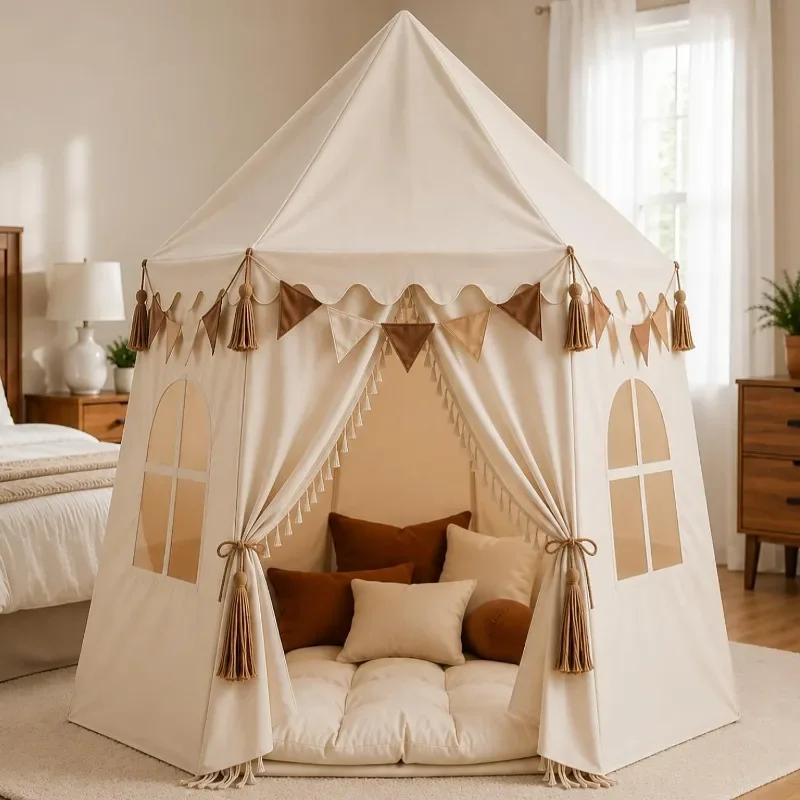 Hexagonal Indian Mongolian Yurt Tent Indoor Kids Castle Playhouse Play House Indoor Children's Tent for Home Use Game Toy House