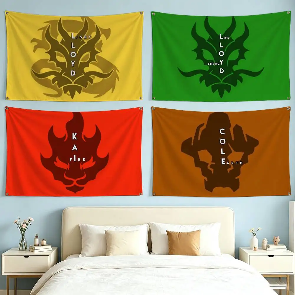 Cartoon N-Ninjago Men  Flags for Bedrooms Home Decor Items Outdoor Decors Garage Decoration Flaga
