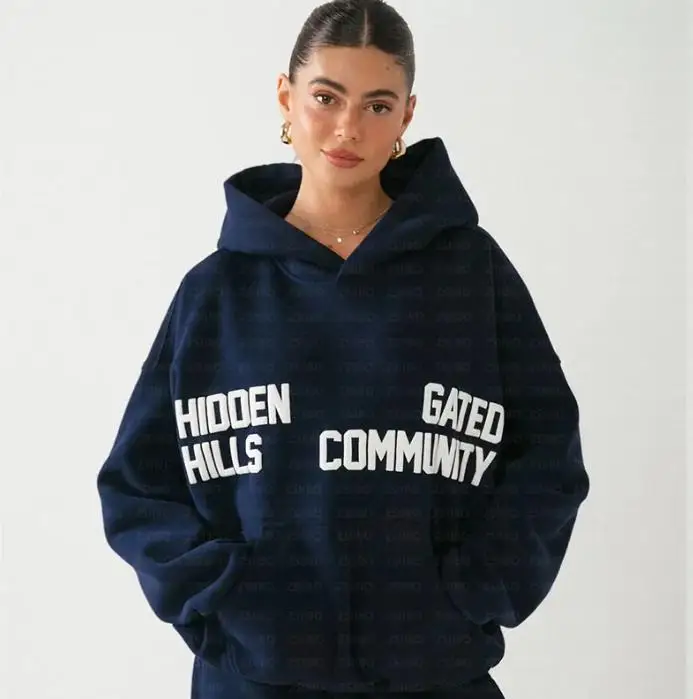 Casual Niche Persoonlijkheid Los schuim Letterprint Sweatshirt met capuchon Unisex Trendy dagelijkse top Gotische high street fashion
