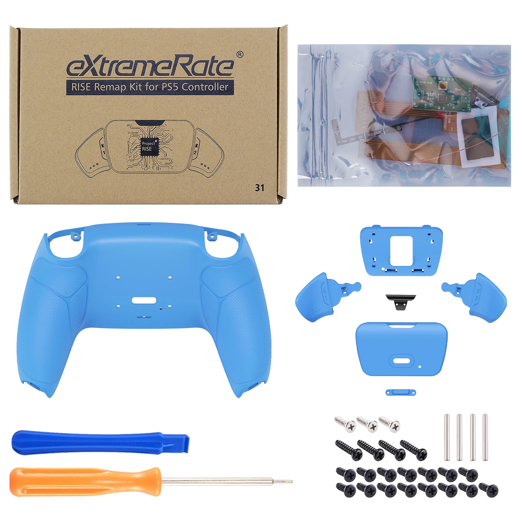 eXtremeRate Back Paddles Programmeerbare RISE Remap Kit voor ps5 Controller BDM-030/040/050, Upgrade Board & Back Shell & Back Button