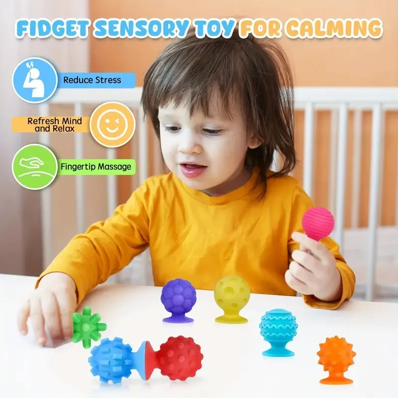 Fidget Sensory Toys with Textured Suction Cups for Autism Anxiety Relief Fidget Stress Toys Early Learning Montessori Kids Toys