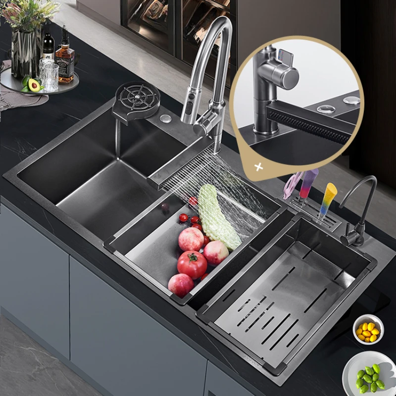 

Kitchen sink, 304 stainless steel, nano large single tank