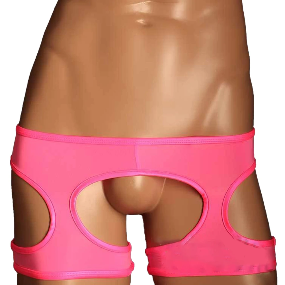 Mens Sexy Briefs Low Rise Pouch Jockstrap Boxers Hollow Out Backless Erotic Underwear Open Crotch Underpants Gay Nightwear