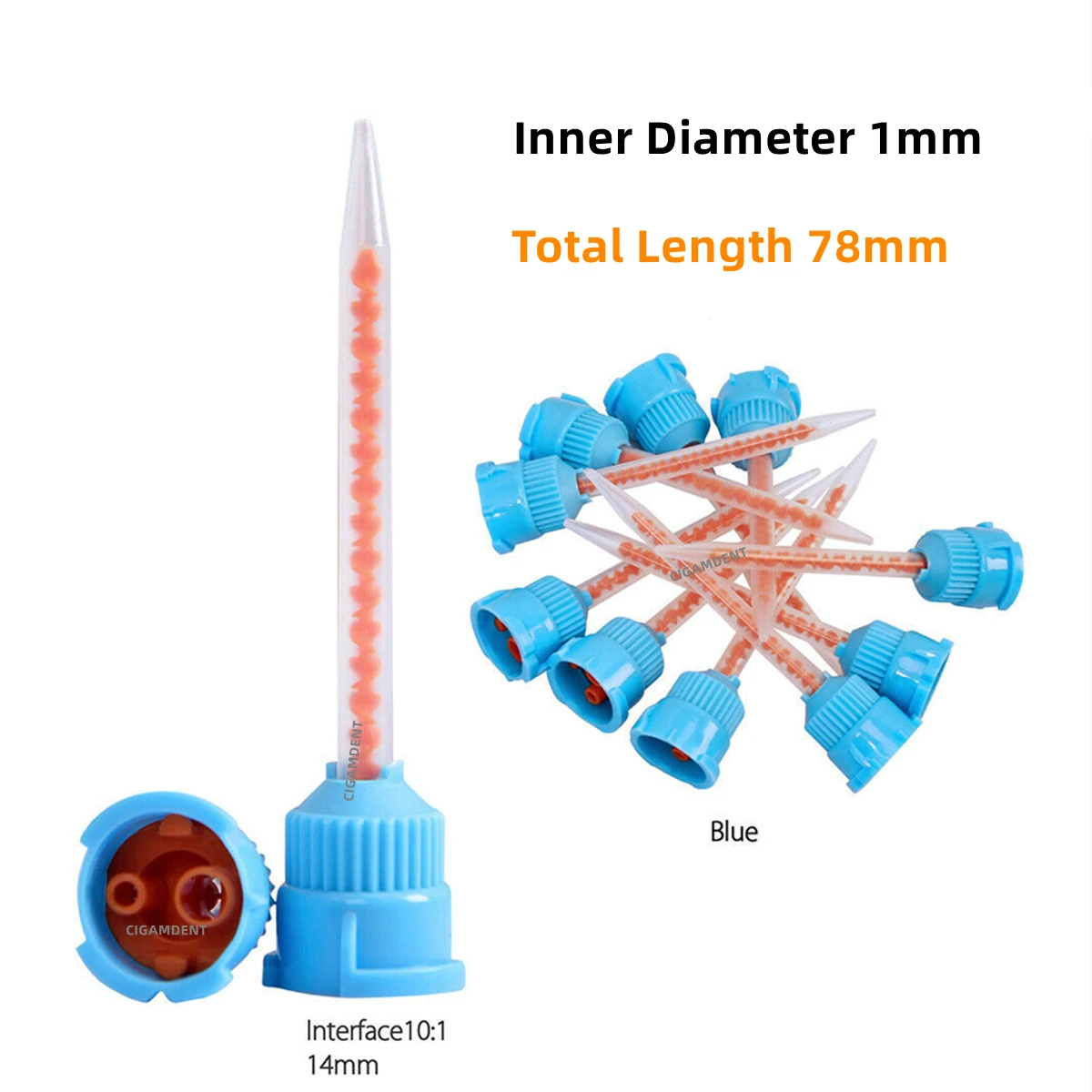 

50Pc Dental Mixing Tips 10：1 Silicone Rubber Gun Conveying Mixing Head Disposable Dentistry Impression Nozzles Mixing Tube