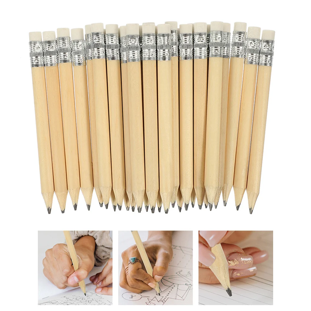 35 Pcs Lead Pencils Mini Short Kids Writing Tool Eraser Drawing Pupil Shorts Child