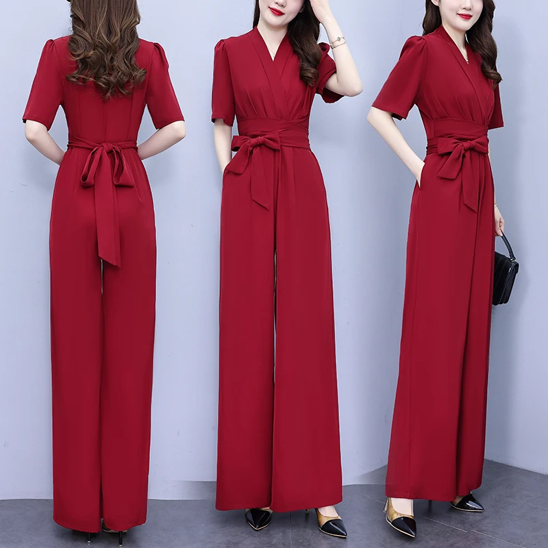 Dropship Jumpsuit Rompers Womens 오버올 여성 점프 슈트 2025 streetwear romper 여름 붕대 반소매 긴 작업복