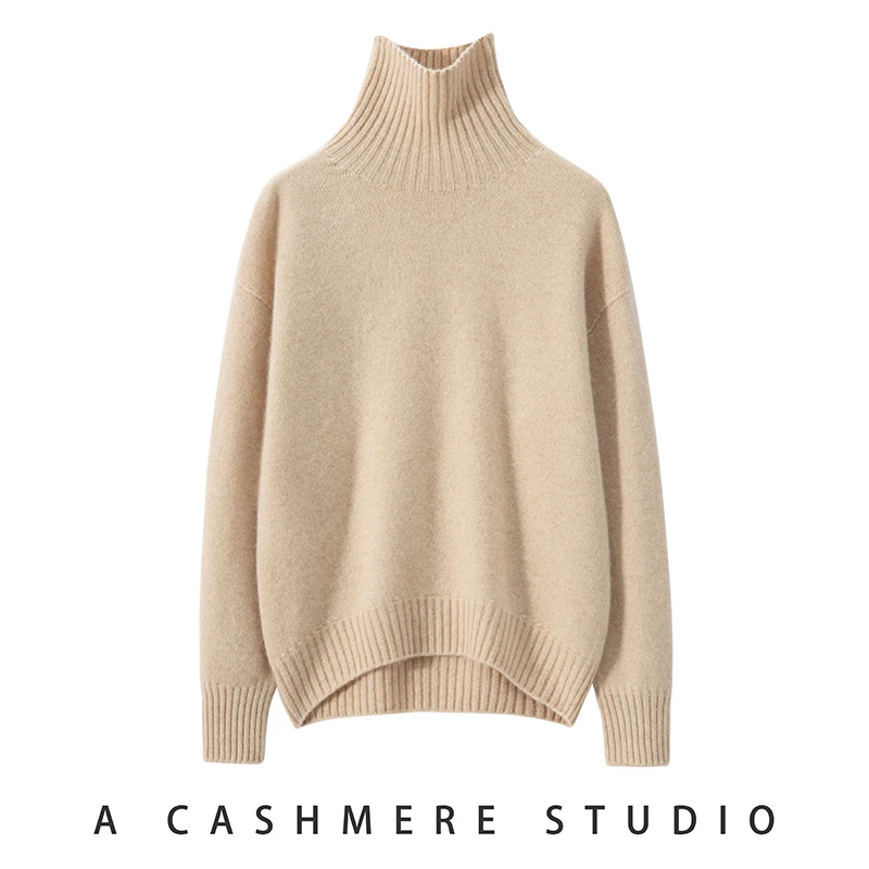 Winter Sweater Women 100% Goat Cashmere Knit Pullover Turtleneck Thick Soft Warm Hot Sale Female Long Sleeve Jumpers WL01