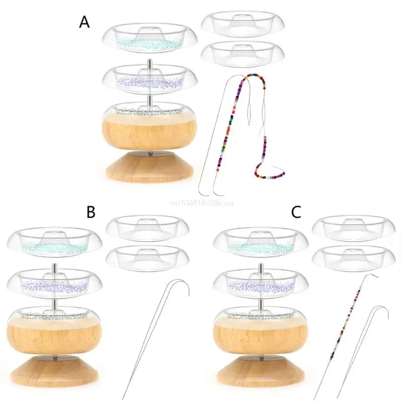 Bead Loader Beading Spinner Quickly Beading Bowl for DIY Seed Beads Waist Beads Bracelets Spin Beading Bowl Bead Dropship