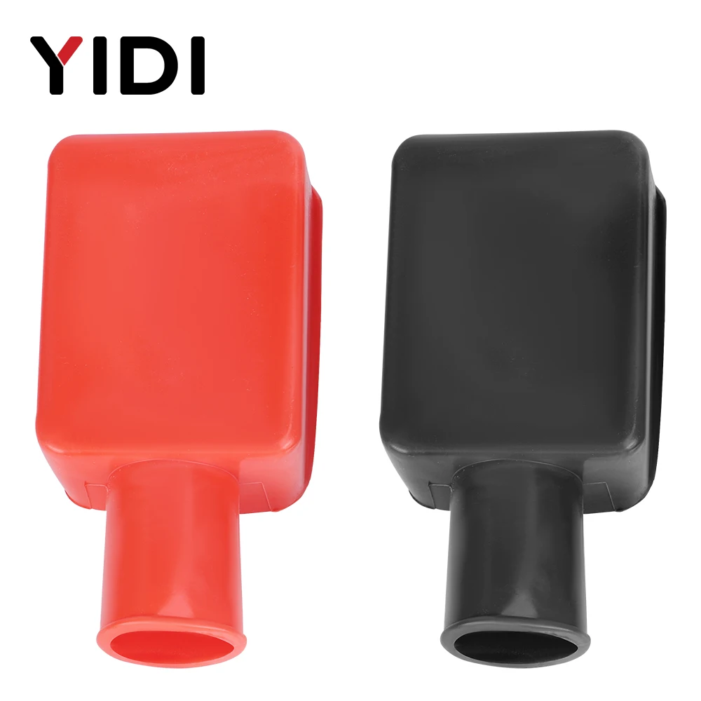 YIDI 5Pairs Car Battery Terminal Covers Positive Negative Silicone Rubber Protective Caps Insulating Sleeves for Auto Motorcycle