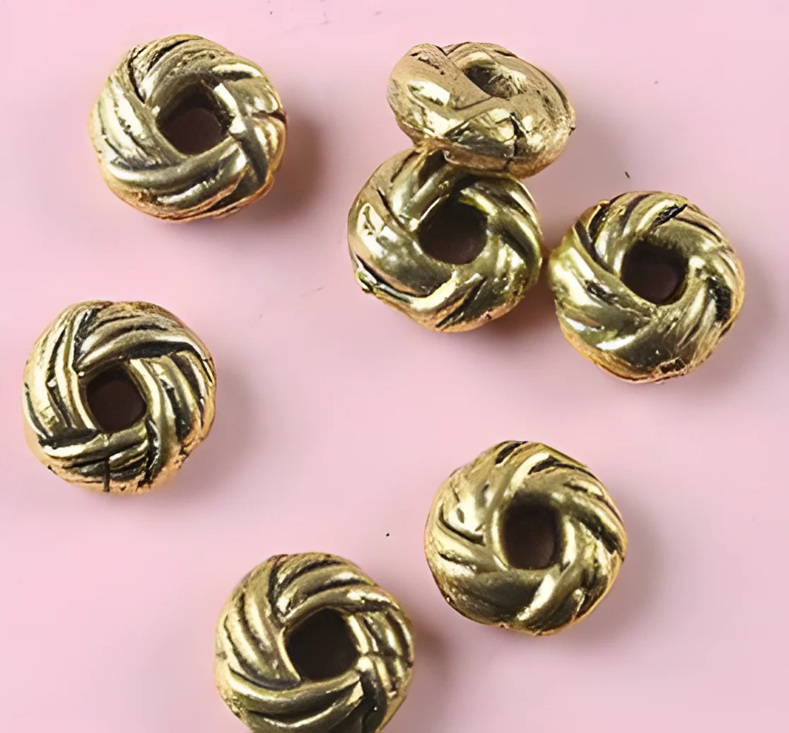 

50pcs 6mm Alloy matel antiqued gold spacer beads HW1353H