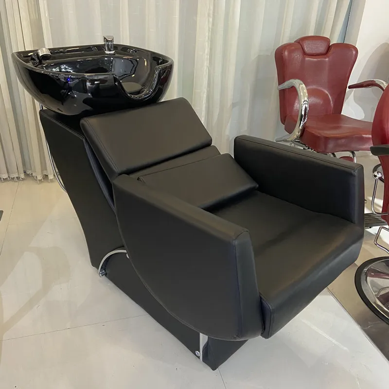 Shampoo bed for barbershop dedicated space-saving flushing bed hair salon semi-reclining shampoo bed